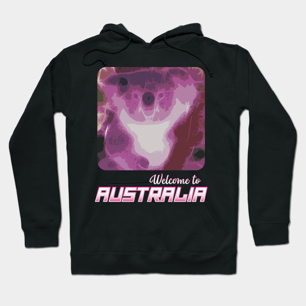 Welcome To Australia Koala Retro Style Hoodie by totalcare